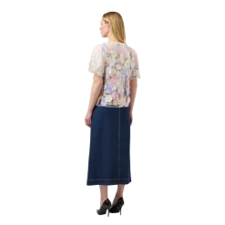 YAS Flowering Short Sleeve Top - Lavendula