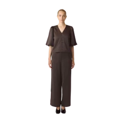 YAS Pea Wide Pant - Chocoate brown