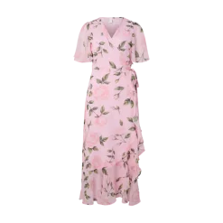 Online YAS Veneda SS Maxi Wrap Dress - Pink Lady/Veneda Pri