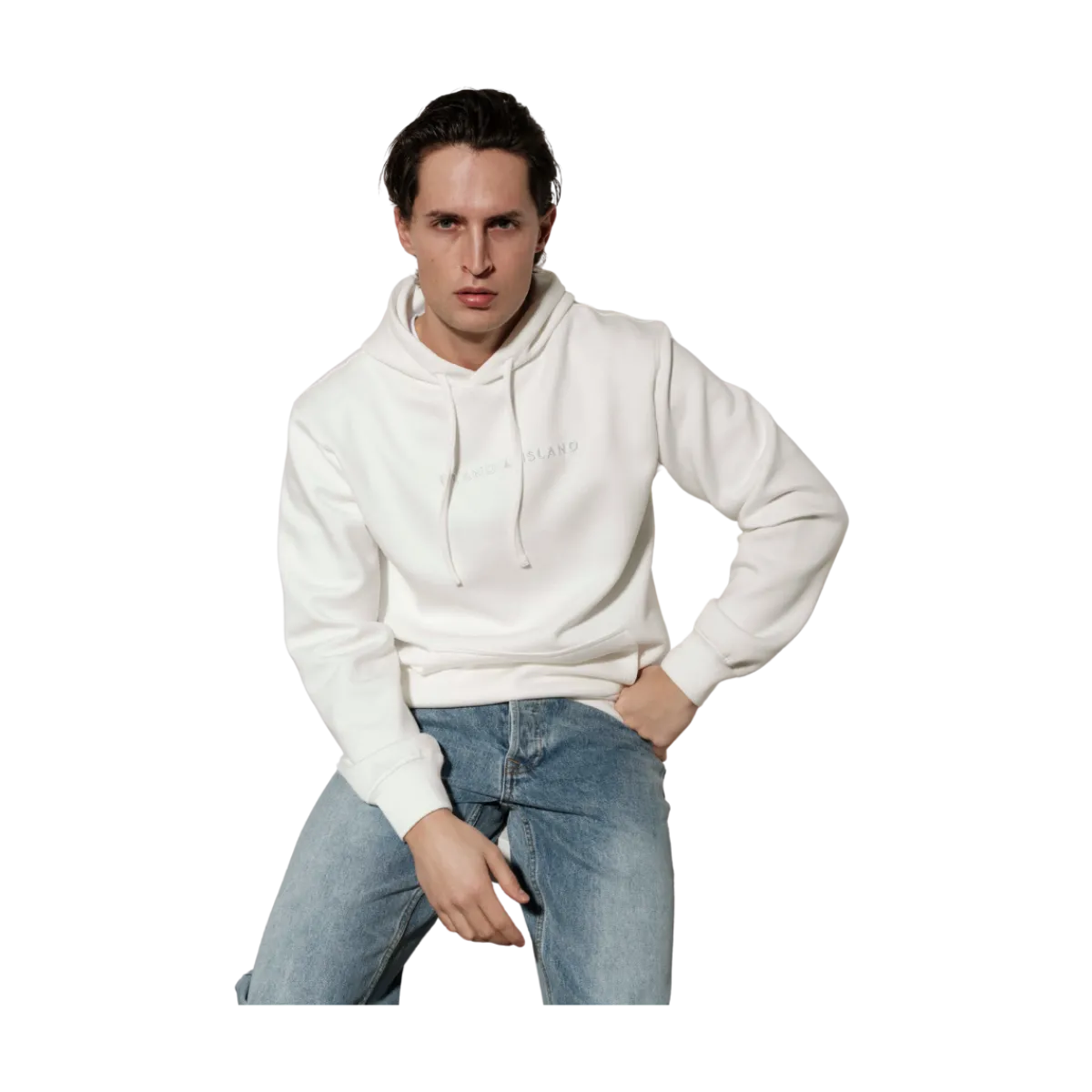 New Brand Island Zen Baic Hoodie - Offwhite