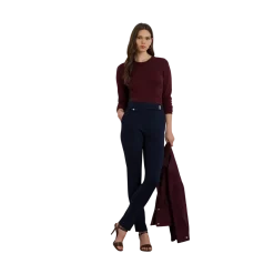 Hot Lauren Zinleah Ankle Flat Front - Navy