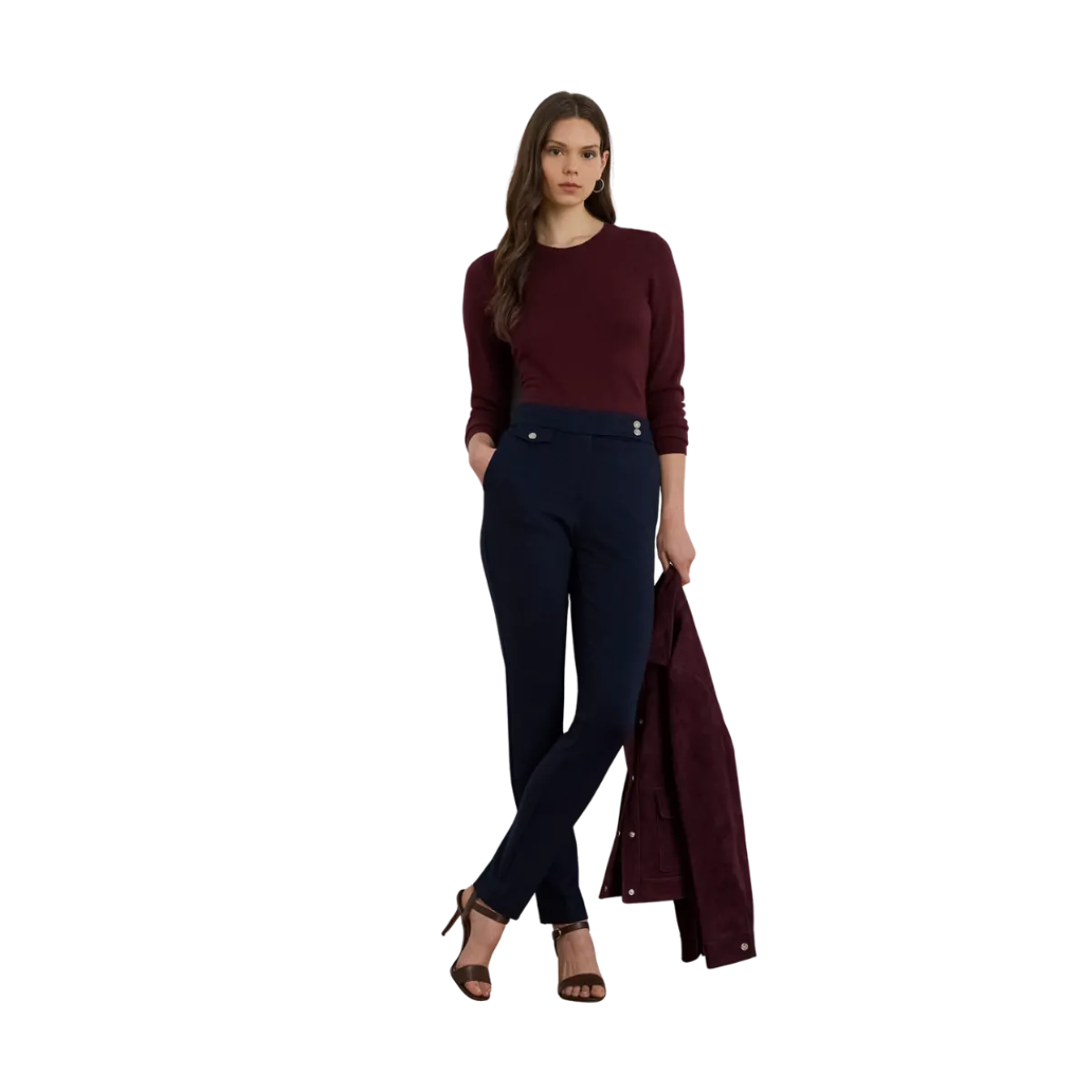 Hot Lauren Zinleah Ankle Flat Front - Navy