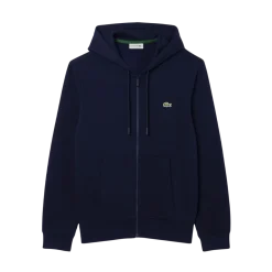 Best Lacoste Zip-Through Hooded Sweatshirt - Navy Bue